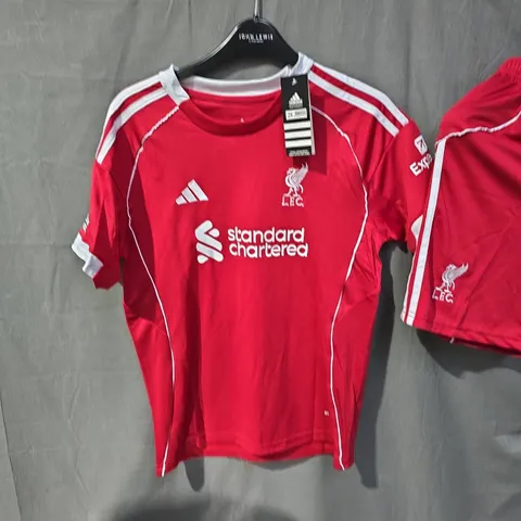 LIVERPOOL FC HOME SHIRT+SHORTS+SOCKS – MOHAMED SALAH 11, ADIDAS, UK S (EU 40-42), OFFICIAL LICENSED PRODUCT