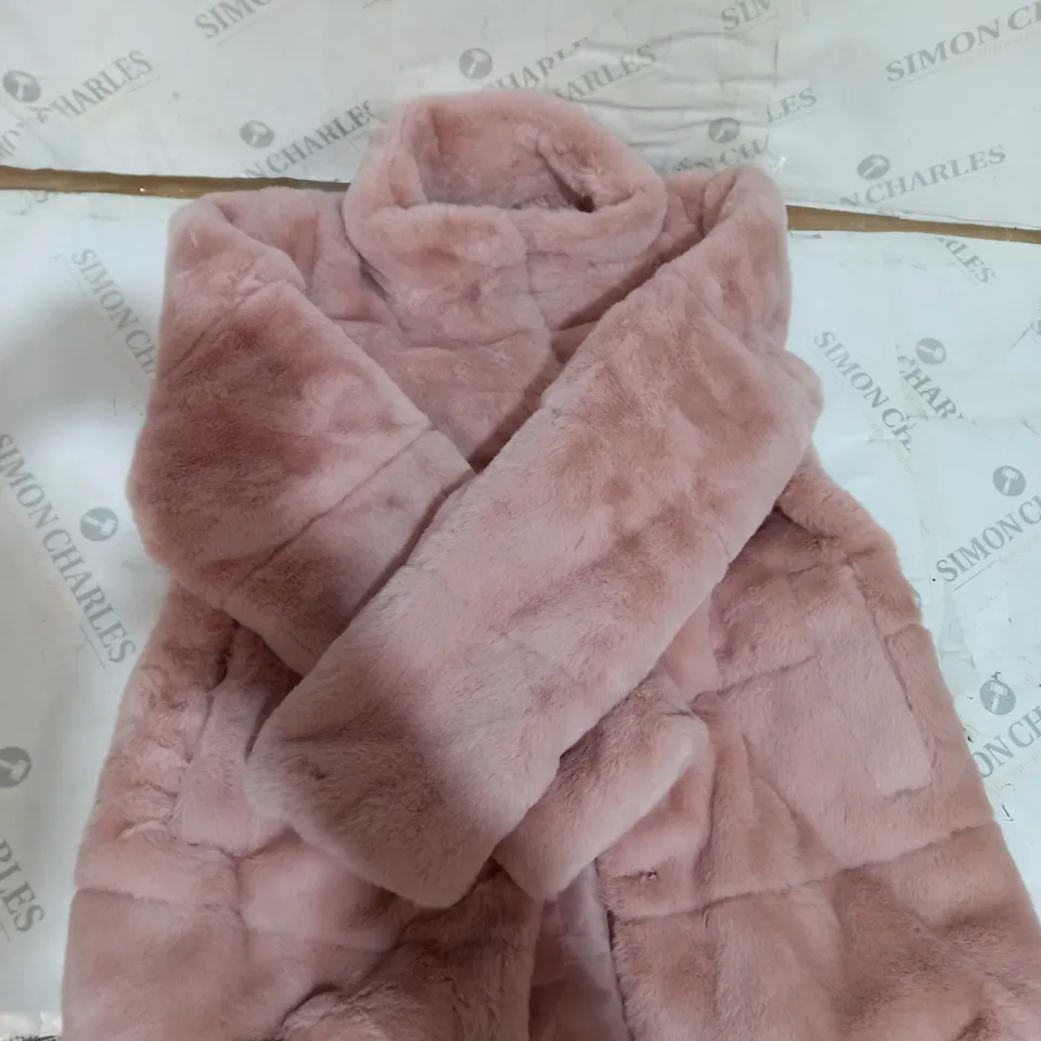 CENTIGRADE BUNNY FAUX FUR COAT PINK SIZE XS