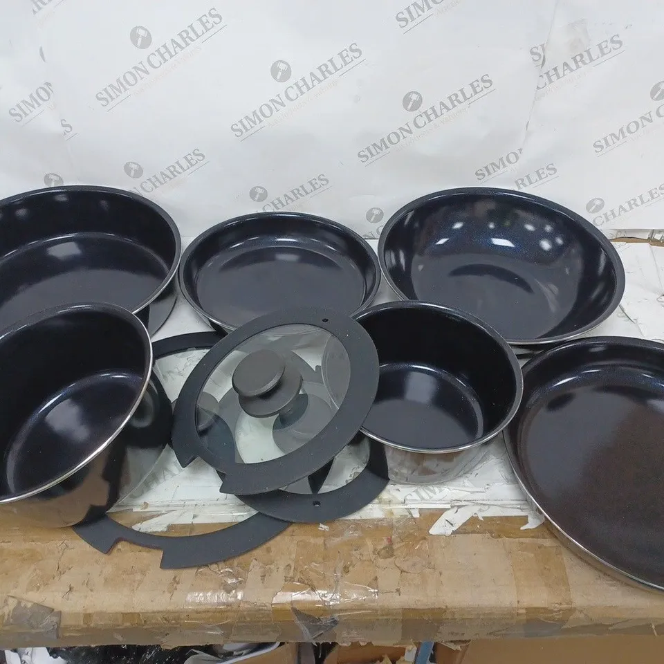BOXED TOWER FREEDOM BLACK DIAMOND NON-STICK COOKWARE SET 