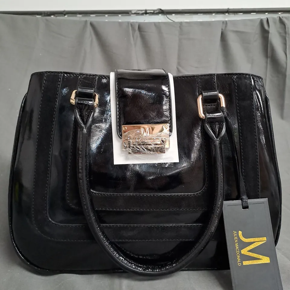 JULIEN MACDONALD BLACK LEATHER HAND BAG