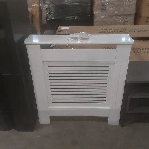 DESIGNER SLATTED WHITE MINI RADIATOR COVER