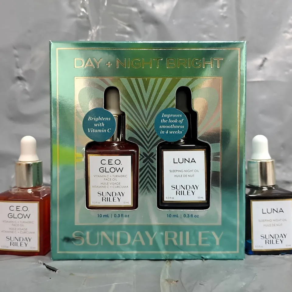 SUNDAY RILEY DAY + NIGHT BRIGHT C.E.O. GLOW FACE OIL & LUNA NIGHT OIL
