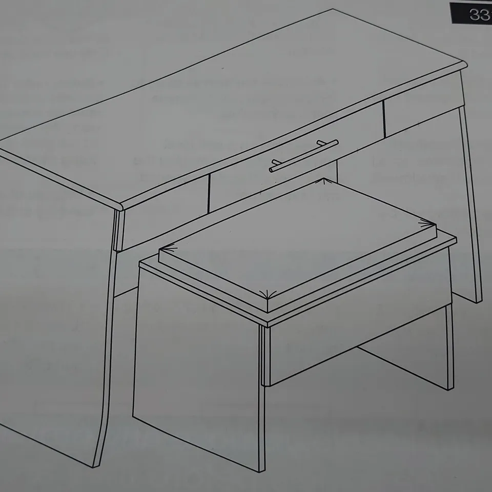BRAND NEW BOXED NORMANDY DRESSER AND STOOL (1 BOX)