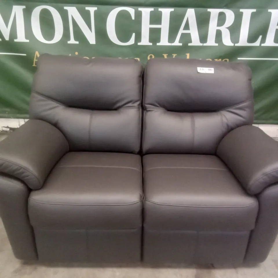 DESIGNER G PLAN MADE SEATTLE 2 SEATER SOFA - CAMBRIDGE SLATE LEATHER 