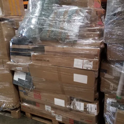 PALLET CONTAINING ASSORTED PRODUCTS INCLUDING WALKING VIBRATION PAD, SAFETY GATE & WOODEN TOY STORAGE BOX