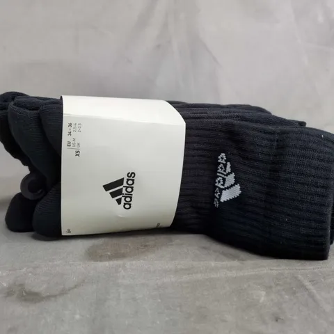 ADIDAS SOCKS – BLACK, - X6 - SIZE XS