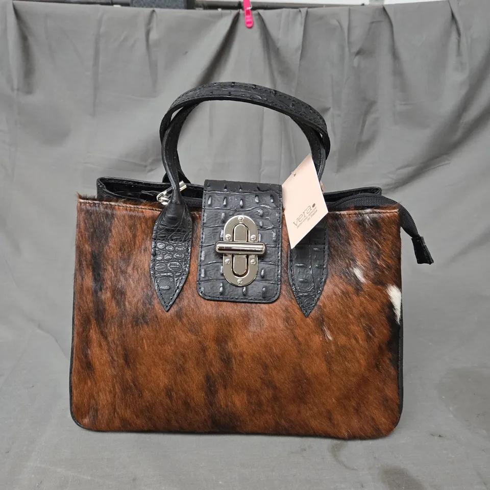 VERA BUCKLE FUR HANDBAG