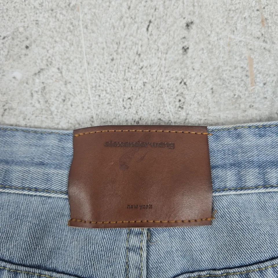 ALEXANDER WANG DENIM JEANS – BLUE, LEATHER BRAND PATCH (NEW YORK)