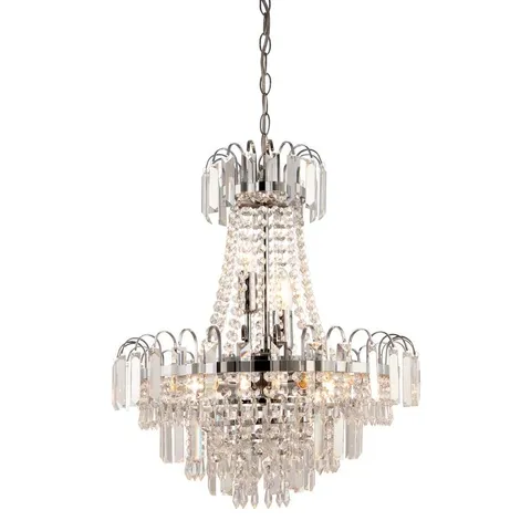 BOXED ALICIA 6-LIGHT EMPIRE CHANDELIER COLOUR: CHROME