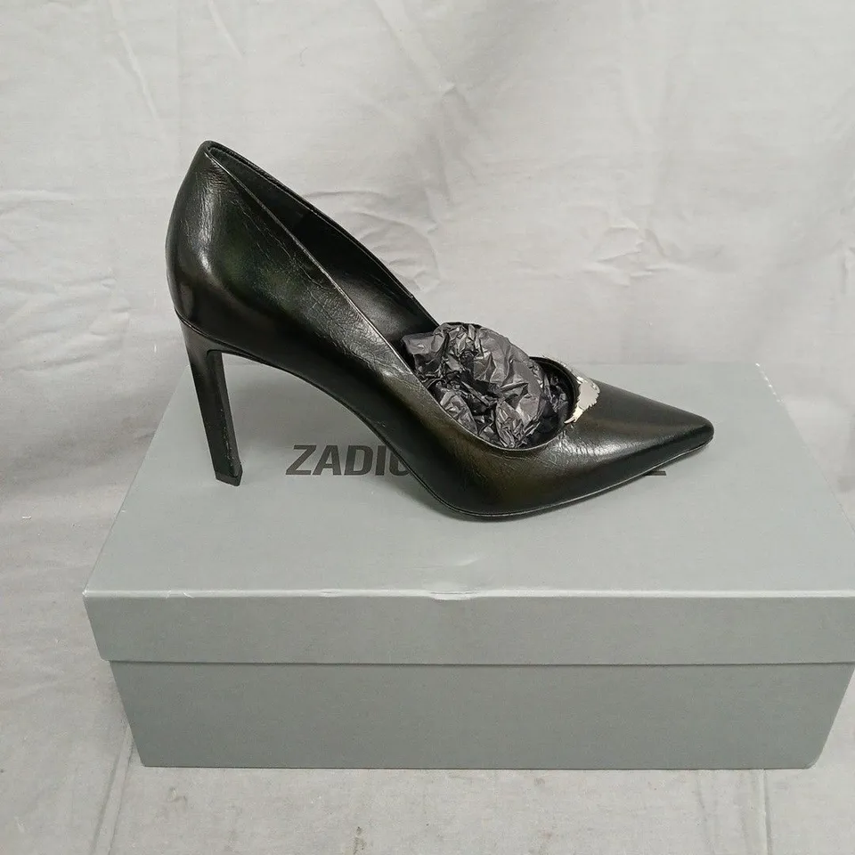 BOXED PAIR OF ZADIG & VOLTAIRE PERFECT VINTAGE SHOES IN BLACK - 7