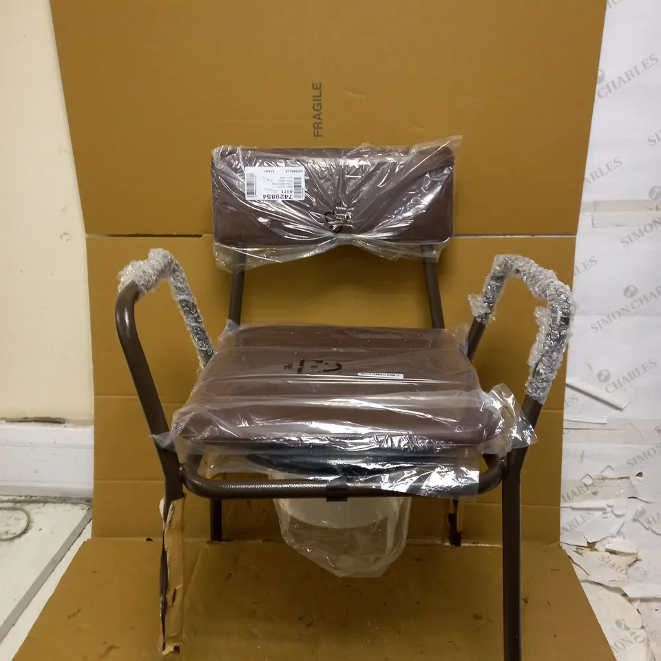 AIDAPT ADJUSTABLE COMMODE CHAIR BLACK/BROWN