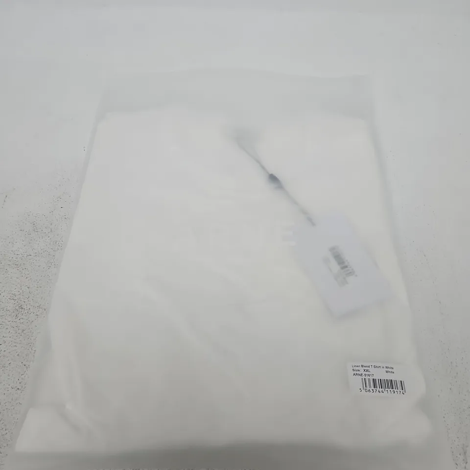 ARNE LINEN BLEND T-SHIRT – WHITE, UK XXL 