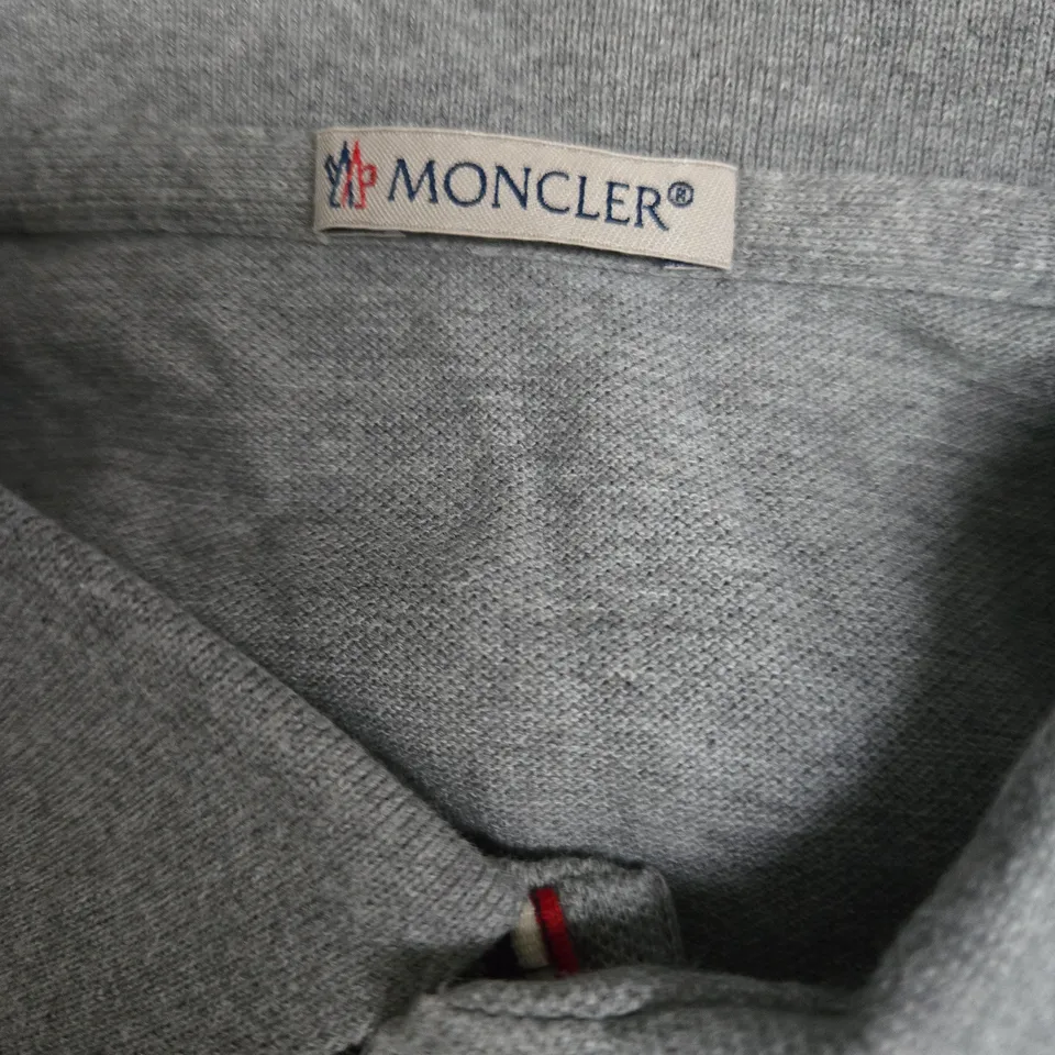 MONCLER GREY POLO TOP SIZE S 