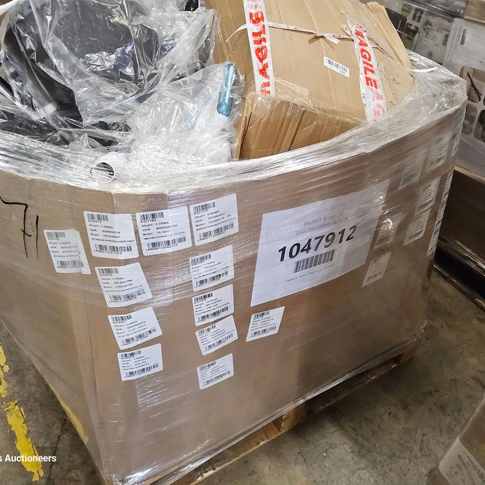 PALLET OF APPROXIMATELY 23 UNPROCESSED RAW RETURN HOUSEHOLD AND ELECTRICAL GOODS TO INCLUDE;