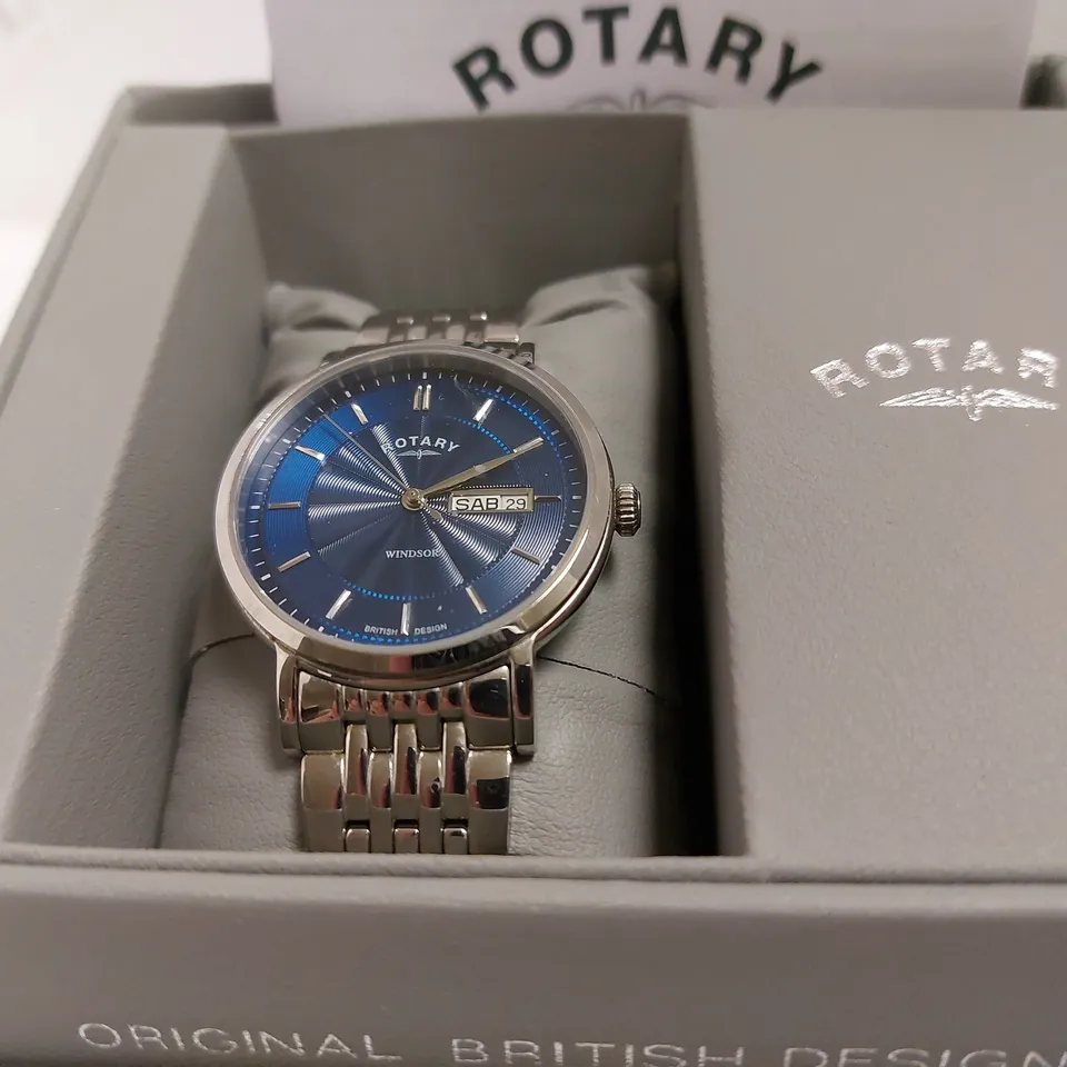 BOOXED ROTARY WINDSOR STAINLESS STEEL WRIST WATCH