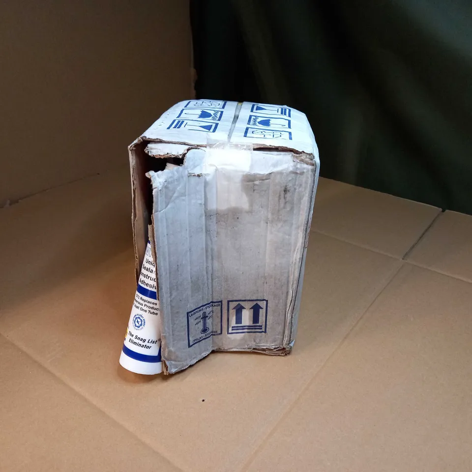 BOX OF APPROX 12 C.T.1 WHITE UNIQUE SEALANT & CONSTRUCTION ADHESIVE