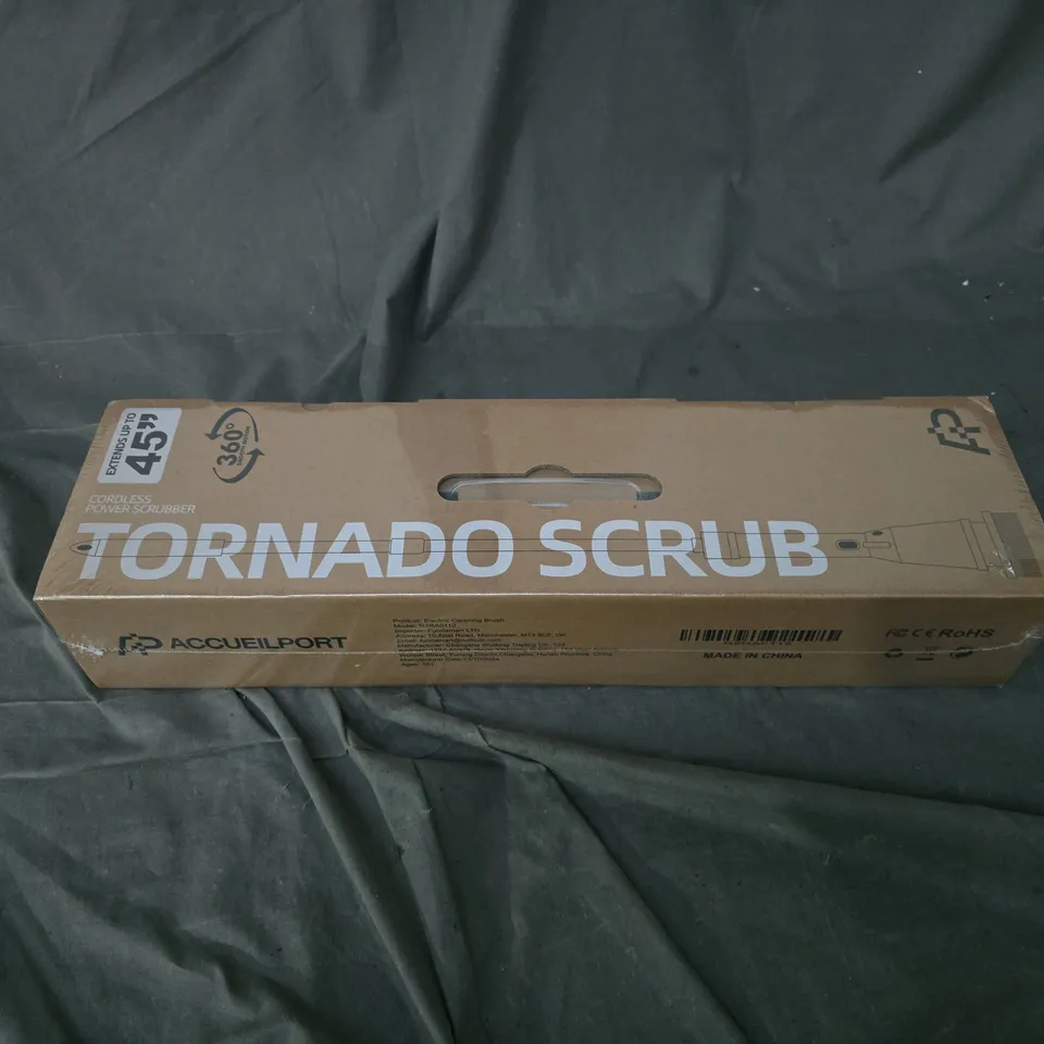BOXED AND SEALED ACCUEILPORT TORNADO SCRUB CORDLESS POWER SCRUBBER