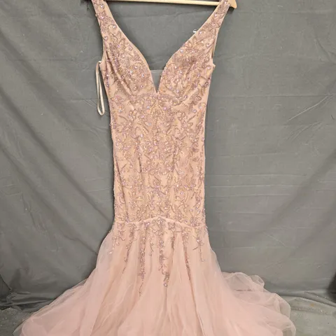 SEQUIN PATTERN MAXI PROM DRESS - SIZE 6