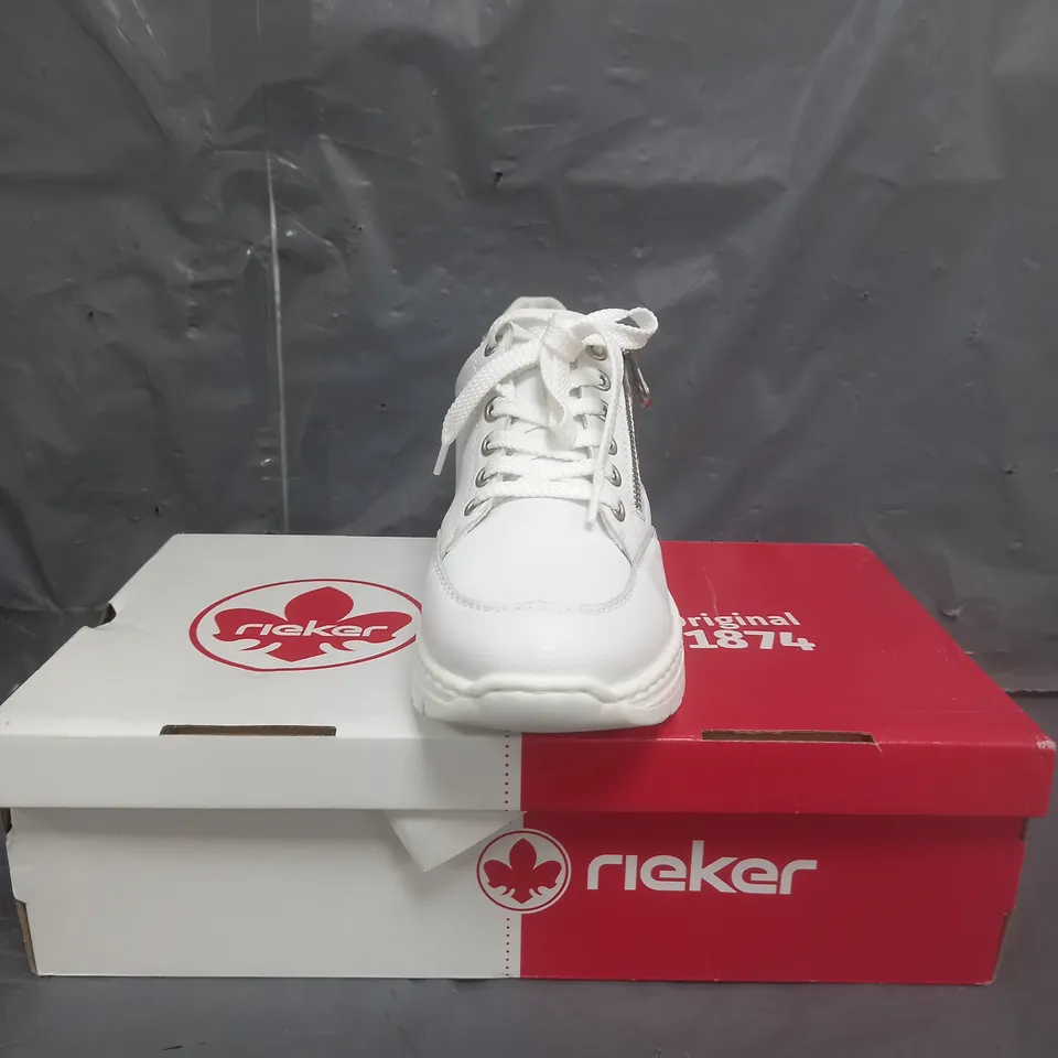 RIEKER WEDGE PLATFORM TRAINERS WHITE SIZE 6