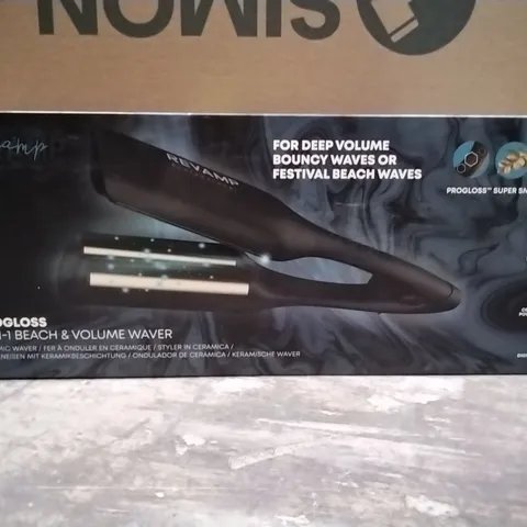 BOXED REVAMP PROGLOSS 2-N-1 BEACH & VOLUME CERAMIC WAVER WV-3000-EU