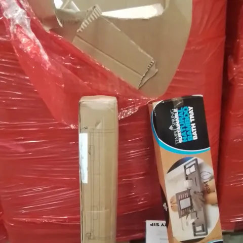 PALLET OF ASSORTED HOUSEHOLD GOODS AND PRODUCTS TO INCLUDE;RETRACTABLE SAFETY GATE,COFFEE MACHINE,BAMBOO BATH TRAY