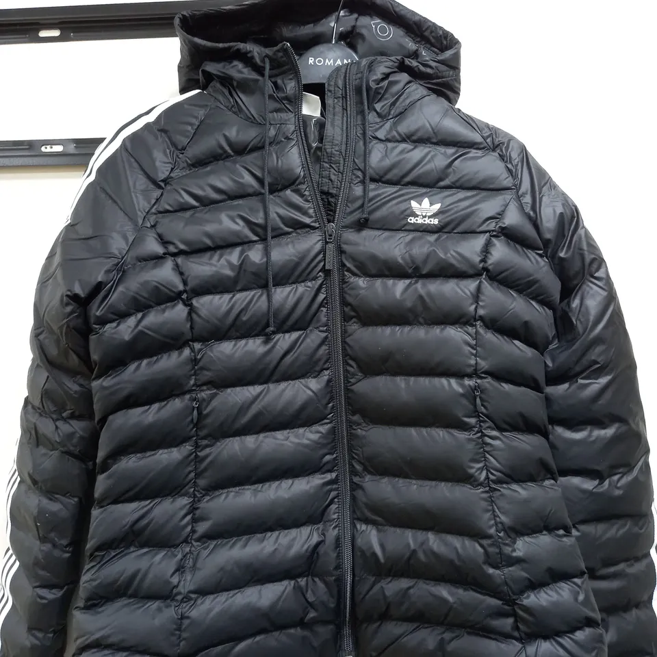 ADIDAS SLIM PUFFER COAT IN BLACK - UK 14