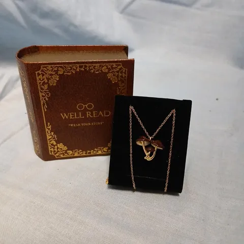 ROSE GOLD-TONE NECKLACE WITH MUSHROOM PENDANT
