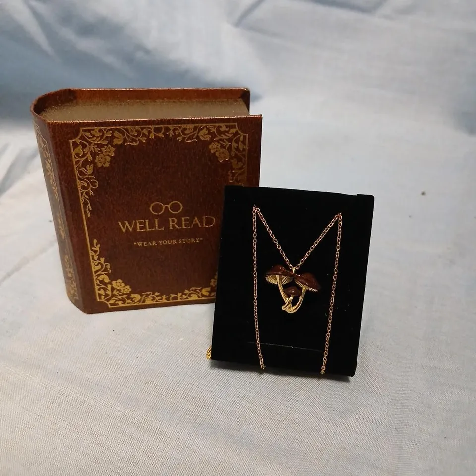 ROSE GOLD-TONE NECKLACE WITH MUSHROOM PENDANT