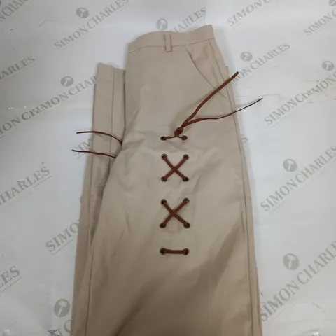SEEKERS LACE UP BIEGE TROUSERS SIZE UNSPECIFIED