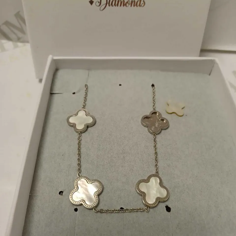 SAY IT WITH DIAMONDS LUCK COLLECTION BRACELET - STAINLESS STEEL (GOLD & FAUX PEARL) RRP £55