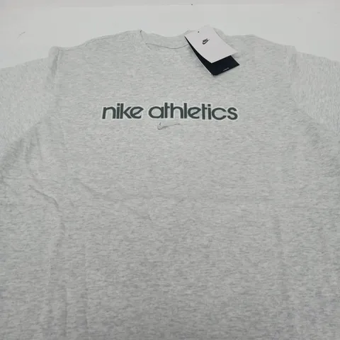 NIKE ATHLETICS T-SHIRT - GREY HEATHER - SIZE XS