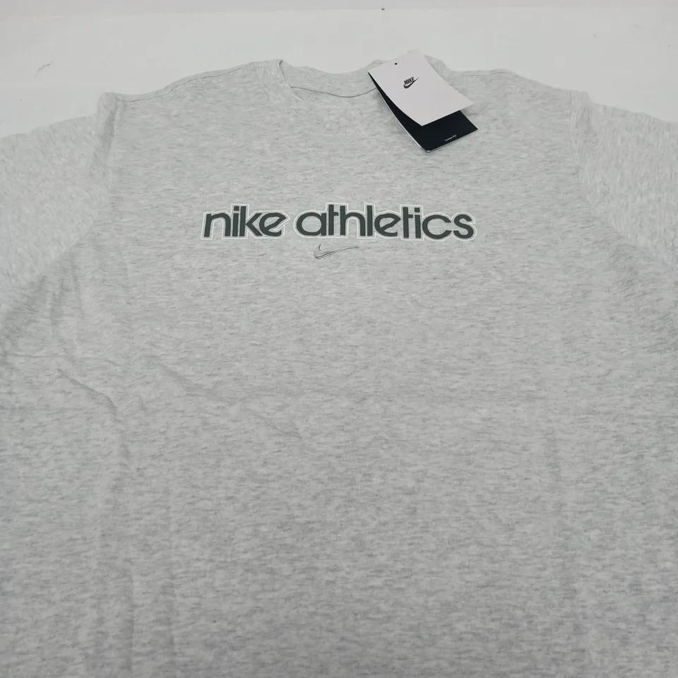 NIKE ATHLETICS T-SHIRT - GREY HEATHER - SIZE XS 