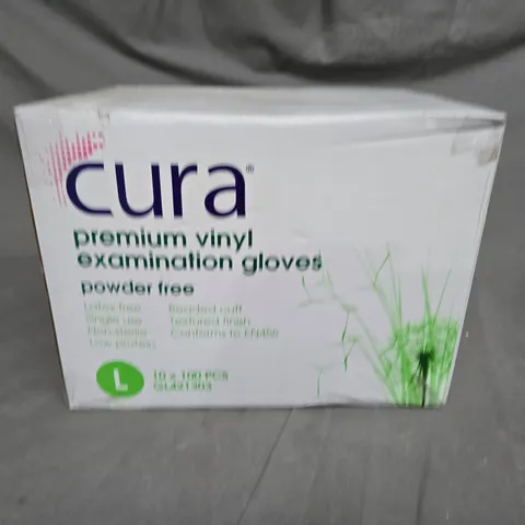 CURA PREMIUM VINYL EXAMINATION GLOVES - LARGE 