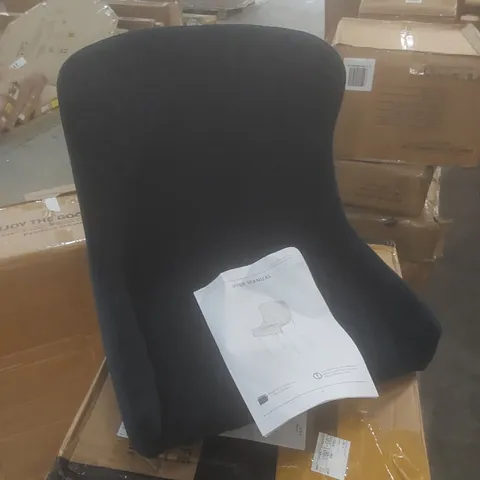 BOXED SET OF 2 DESIGNER NAVY BLUE VELVET UPHOLSTERED DINING CHAIRS 