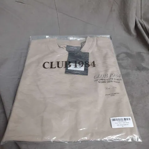 BAGGED CLUB 1984 SOHO TSHIRT IN DARK TAUPE SIZE M