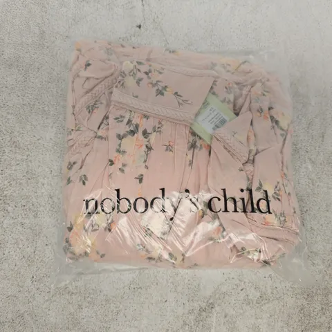 BAGGED NOBODY'S CHILD VERONICA MIDI DRESS IN PINK SIZE UK 8