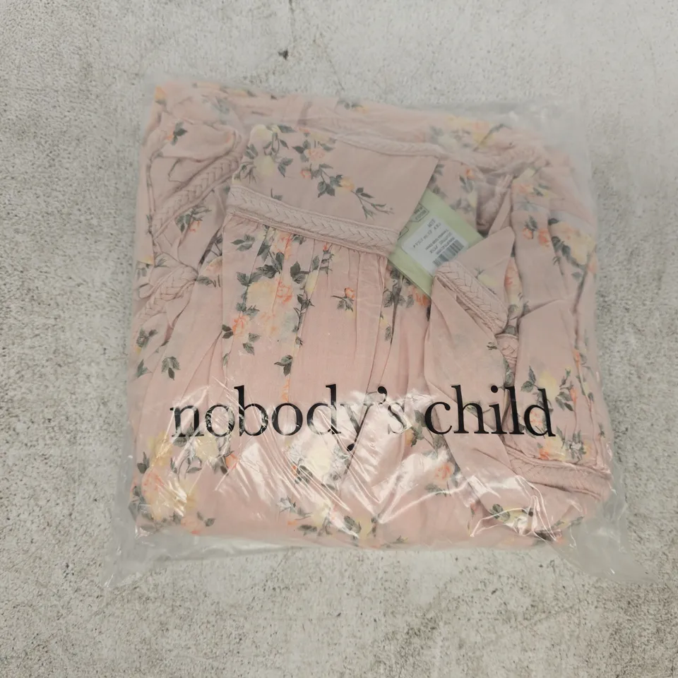 BAGGED NOBODY'S CHILD VERONICA MIDI DRESS IN PINK SIZE UK 8