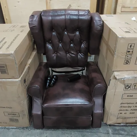 DESIGNER FAUX LEATHER RECLINING EASY CHAIR