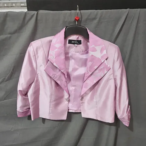 Zeila Collection Women's Pink Satin Blazer Jacket – Size 38