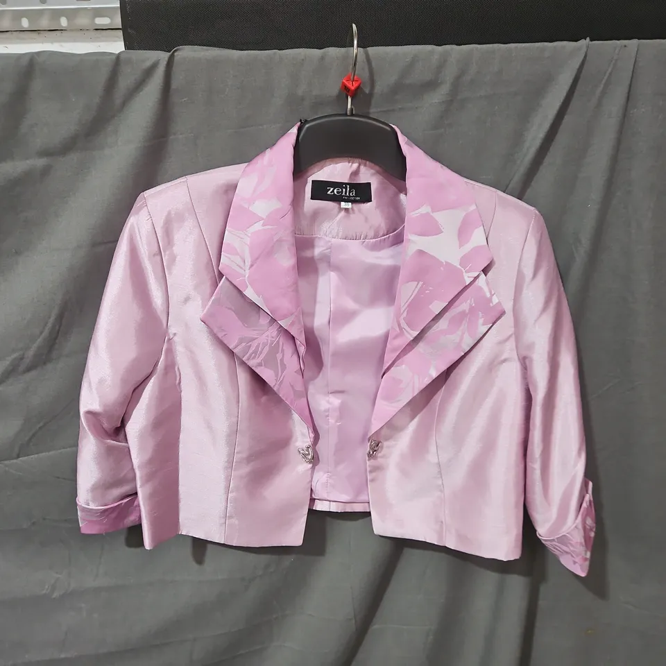 Zeila Collection Women's Pink Satin Blazer Jacket – Size 38