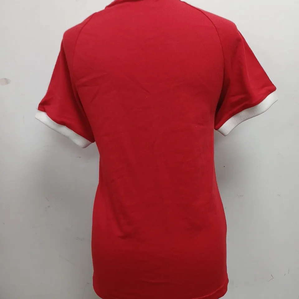 ADIDAS RED & BLUE THICK T-SHIRT SIZE SMALL 
