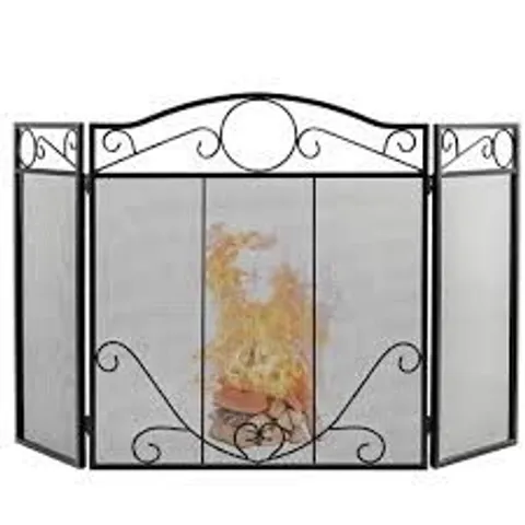 BOXED COSTWAY 3 PANEL FOLDING METAL FIREPLACE SCREEN