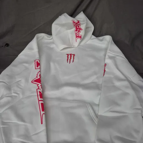 Monster Energy Hoodie – White, Unisex, large back print