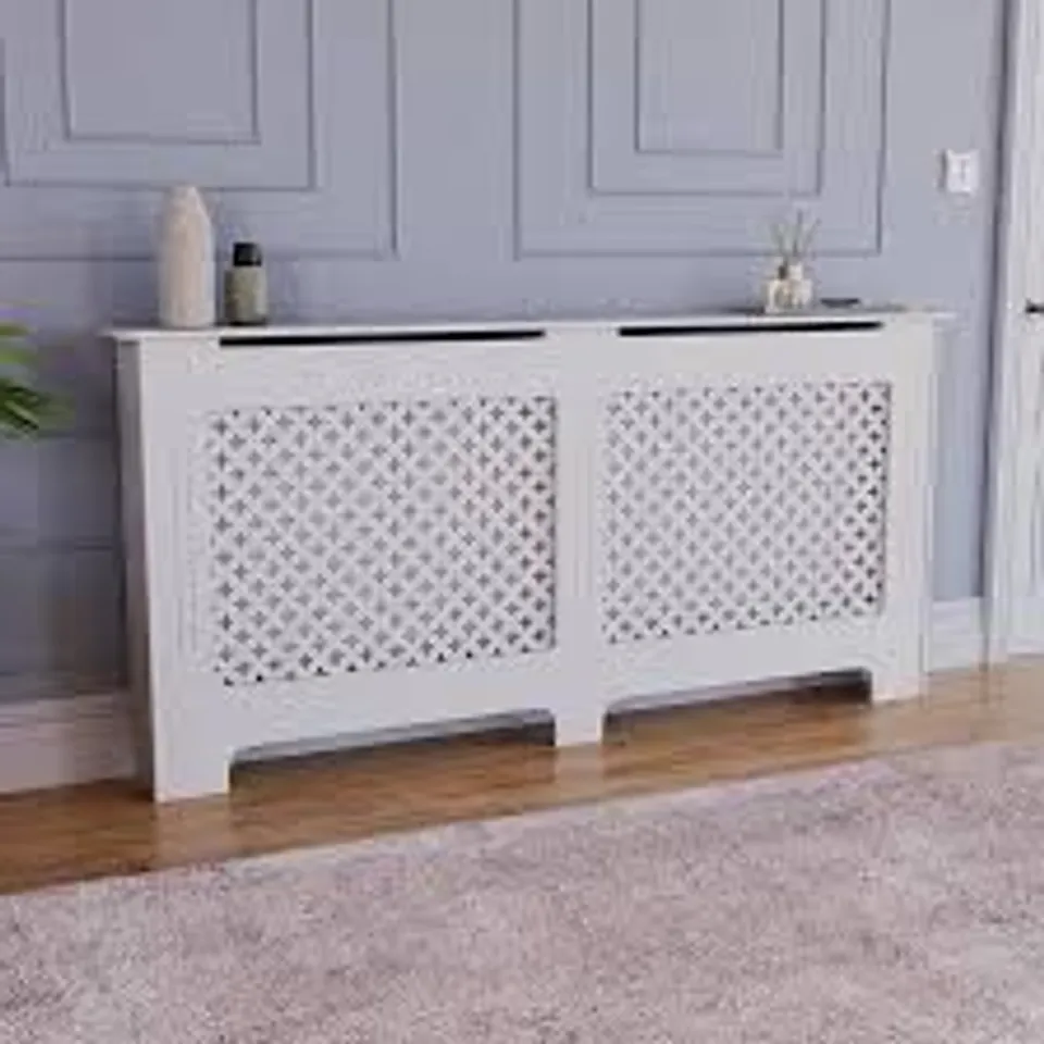 BOXED VIDA OXFORD RADIATOR COVER, LARGE - WHITE (1 BOX)