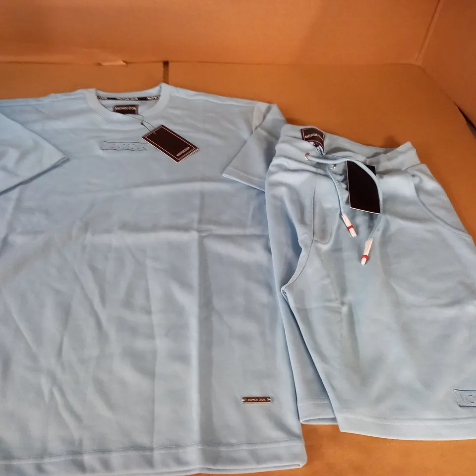 MONDE DOR BLUE T-SHIRT AND SHORT SET - L
