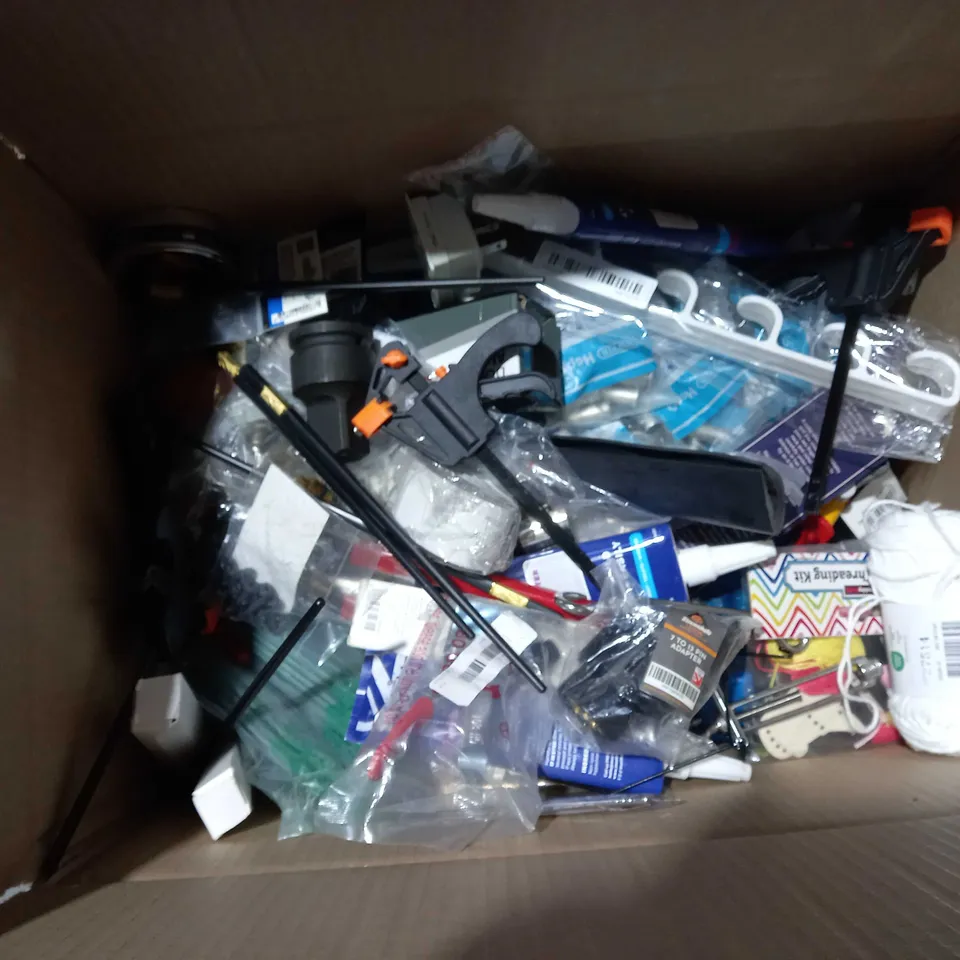 APPROXIMATELY 30 ASSORTED HOUSEHOLD ITEMS TO INCLUDE BLACK FIRE CEMENT, NO-DRIL MOUNT FOR DOORBELL, VIBRATON DAMPNER, ETC