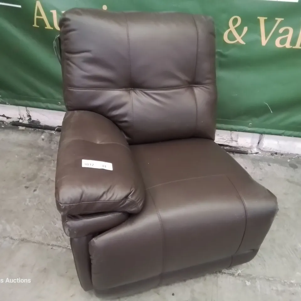 DESIGNER MILAN LHF MANUAL RECLINING SECTION BROWN PLAIN STITCH