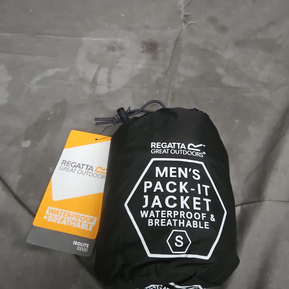 REGATTA MEN’S PACK-IT JACKET – WATERPROOF & BREATHABLE, SIZE S