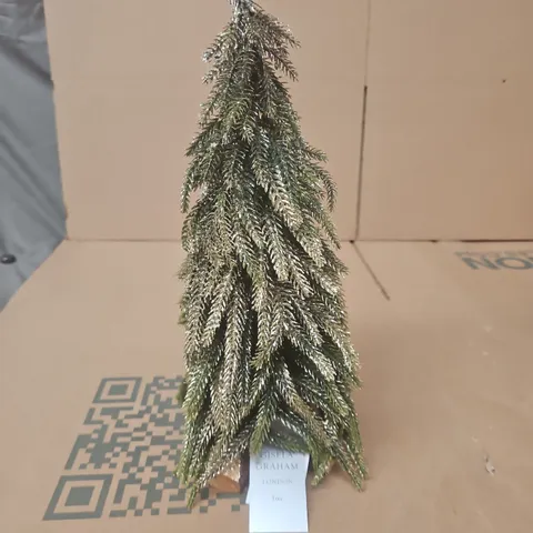 6 GISELA GRAHAM GOLD TINT MINI CHRISMAS TREE ORNAMENTS