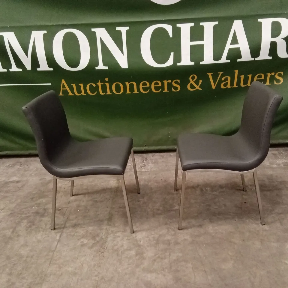 SET OF 2 QUALITY DESIGNER AUDREY DINING CHAIRS, PU LEATHER